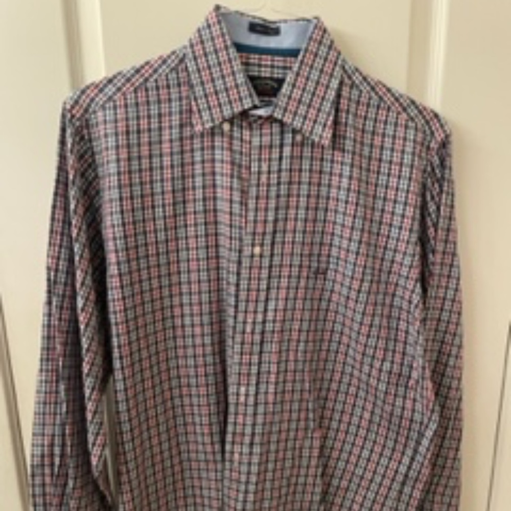 Paul & Shark Red White and Blue Plaid Button Down
